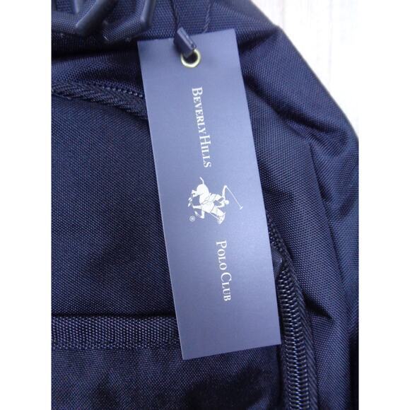 Beverly Hills Polo Club BHPC Backpack Black‎ With Gray Logo Cushioned Straps - Picture 10 of 11
